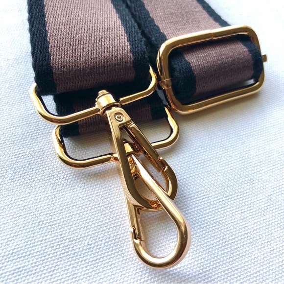 Crossbody Strap in Black, Dark Brown, & Gold - OS - Picture 2 of 7